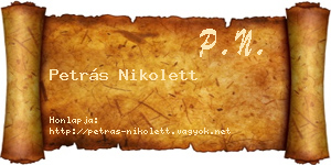 Petrás Nikolett névjegykártya